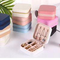 Simple Style Solid Color Leather Jewelry Boxes main image 3
