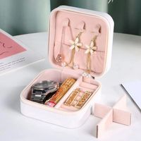 Simple Style Solid Color Leather Jewelry Boxes main image 4