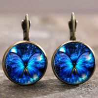 1 Par Moda Luna Libélula Mariposa Aleación Enchapado Mujeres Aretes sku image 11