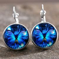 1 Par Moda Luna Libélula Mariposa Aleación Enchapado Mujeres Aretes sku image 12