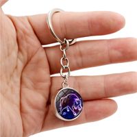 Fashion Constellation Stainless Steel Plating Glass Keychain main image 3
