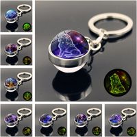 Fashion Constellation Stainless Steel Plating Glass Keychain main image 1
