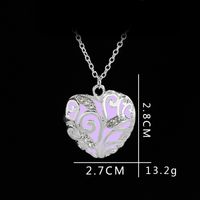 1 Piece Fashion Heart Shape Alloy Enamel Rhinestones Women's Pendant Necklace main image 4