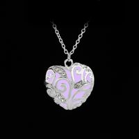 1 Piece Fashion Heart Shape Alloy Enamel Rhinestones Women's Pendant Necklace sku image 3