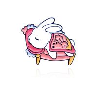 Cartoon Style Rabbit Flower Alloy Enamel Unisex Brooches sku image 2