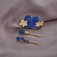 Cute Cat Metal Plating Hair Clip 3 Pieces sku image 5