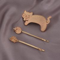 Cute Cat Metal Plating Hair Clip 3 Pieces sku image 4