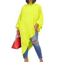 Women's Irregular Skirt Fashion Turtleneck Long Sleeve Solid Color Maxi Long Dress Street main image 2