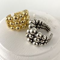 1 Piece Simple Style Ball Solid Color Alloy Plating Hollow Out 18k Gold Plated Women's Rings main image 2