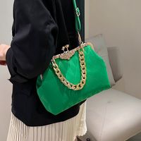Women's Medium Pu Leather Solid Color Elegant Classic Style Square Buckle Crossbody Bag Evening Bag main image 5
