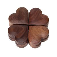 1 Pièce Rétro Forme De Cœur Couleur Unie Bois Boîtes À Bijoux main image 4