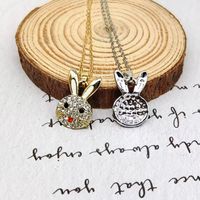 1 Piece Cute Rabbit Alloy Plating Rhinestones Women's Pendant Necklace main image 5