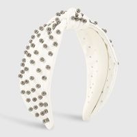 Fashion Solid Color Pu Leather Inlay Artificial Pearls Hair Band 1 Piece main image 1