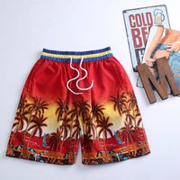 Men's Beach Casual Coconut Tree Shorts Straight Pants sku image 2