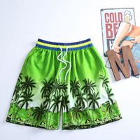 Men's Beach Casual Coconut Tree Shorts Straight Pants sku image 3