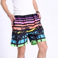 Men's Beach Casual Coconut Tree Shorts Straight Pants sku image 20