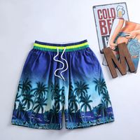 Hombres Playa Casual Árbol De Coco Pantalones Cortos Pantalones Rectos sku image 4