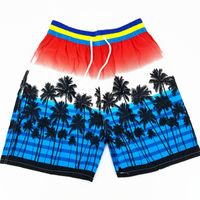 Men's Beach Casual Coconut Tree Shorts Straight Pants sku image 10