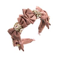 Fashion Solid Color Cloth Satin Inlay Rhinestones Hair Band 1 Piece sku image 2