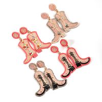 1 Pair Exaggerated Cowboy Style Boots Inlay Alloy Plastic Resin Drop Earrings main image 3