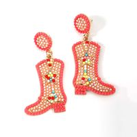 1 Pair Vintage Style Letter Boots Alloy Drop Earrings main image 3
