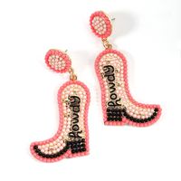 1 Pair Vintage Style Letter Boots Alloy Drop Earrings main image 4
