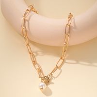 1 Piece Vintage Style Luxurious Fashion Human Face Cross Shell Alloy Scallop Plating Chain Women's Necklace main image 2