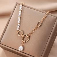 1 Piece Vintage Style Luxurious Fashion Human Face Cross Shell Alloy Scallop Plating Chain Women's Necklace main image 8