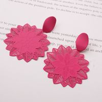 1 Pair Fashion Solid Color Flower Alloy Plating Women's Chandelier Earrings sku image 2