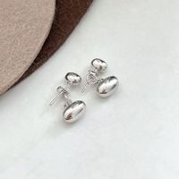 1 Pair Simple Style Solid Color Sterling Silver Ear Studs sku image 1
