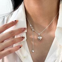 1 Piece Fashion Heart Shape Sterling Silver Patchwork Pendant Necklace main image 1