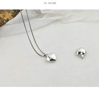 1 Piece Fashion Heart Shape Sterling Silver Patchwork Pendant Necklace sku image 1