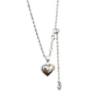 1 Piece Fashion Heart Shape Sterling Silver Patchwork Pendant Necklace main image 4