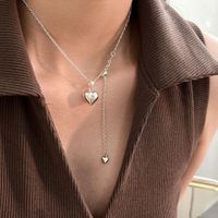 1 Piece Fashion Heart Shape Sterling Silver Patchwork Pendant Necklace main image 2
