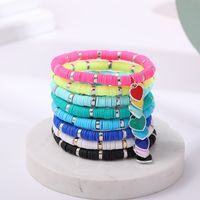 Fashion Love Pendant Soft Ceramic Bracelet Color Beach Bracelet Elastic Rope Bracelet Women's Beaded Bracelet Nihaojewelry sku image 18