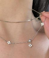 1 Stück Süss Blume Sterling Silber Inlay Zirkon Halskette Mit Anhänger main image 5