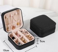 Simple Style Solid Color Leather Jewelry Boxes sku image 29