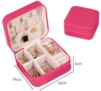 Simple Style Solid Color Leather Jewelry Boxes sku image 30