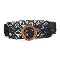 Retro Round Plastic Women's Woven Belts 1 Piece sku image 2