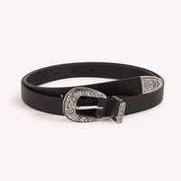 Fashion Solid Color Pu Leather Alloy Unisex Leather Belts 1 Piece sku image 1