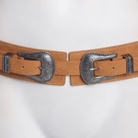 Cowboy Style Solid Color Imitation Leather Patchwork Women's Leather Belts 1 Piece main image 3
