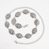 New Retro Turquoise Metal Waist Chain Women's Elegant Exquisite Fashion Waist Chain Cross-border Hot Selling Belt sku image 3