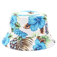 Women's Simple Style Flower Printing Flat Eaves Bucket Hat sku image 5