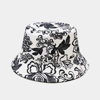 Women's Simple Style Flower Printing Flat Eaves Bucket Hat sku image 16