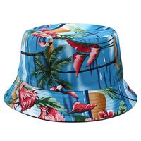 Women's Simple Style Flower Printing Flat Eaves Bucket Hat sku image 3