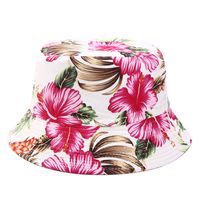 Women's Simple Style Flower Printing Flat Eaves Bucket Hat sku image 7