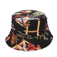 Women's Simple Style Flower Printing Flat Eaves Bucket Hat sku image 21