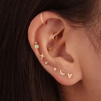 1 Piece Fashion Flower Sterling Silver Plating Inlay Gem Ear Studs main image 4
