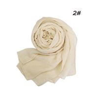Women's Basic Lady Simple Style Solid Color Voile Cotton Linen Scarves sku image 2