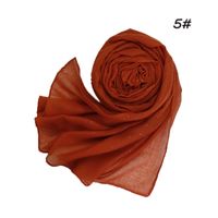 Women's Basic Lady Simple Style Solid Color Voile Cotton Linen Scarves sku image 3